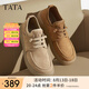 他她（TATA）英倫棕色工裝鞋皮鞋男士透氣真皮商務(wù)休閑鞋男鞋2025新款OCD07AM5 卡其色 39