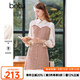 百圖betu百圖女裝冬季新款連衣裙小香風假兩件連衣裙女2212T26 紅色 M