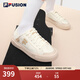 斐樂(lè )（FILA）FUSION斐樂(lè )潮牌WALLRIDE女鞋一腳蹬帆布鞋夏新款板鞋休閑鞋 奶白/木薯粉-GT 37.5