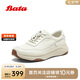 Bata休閑鞋男2025春厚底透氣牛皮運動鞋24258AM5 白色 42