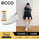 愛步（ECCO）板鞋女 增高厚底簡約百搭平底鞋牛皮休閑鞋 街頭856813 白色85681350874 37