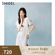 SNIDEL2025春夏新品優(yōu)雅V領(lǐng)包扣泡泡袖印花茶歇連衣裙SWFO252301 紫色 M (1)