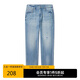 卡賓四面彈萊卡牛仔褲25春季破洞長(cháng)褲時(shí)尚休閑 天藍色  30/175/78A/L