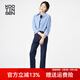 古田森牛仔褲女2025夏女士高腰寬松顯瘦小個(gè)子薄款九分錐形褲4S3256 藍(lán)色 27 （體重104-110）