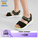 Skechers斯凱奇涼鞋兒童男鞋夏露趾大童清爽易彎折沙灘鞋406512L 黑色/檸檬色/BKLM 37