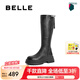 百麗（Belle）七夕禮物美拉德彈力高靴女商場同款增高厚底長靴D3E1DDG4 黑色-單里 38 (240mm)