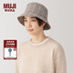 無印良品（MUJI）起毛法蘭絨 漁夫帽 帽子 秋冬 DB0QKA4A 棕色格紋 56-59cm
