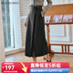 Olrain歐芮兒深灰色半身裙女秋季新款通勤百搭開(kāi)叉搭片西裝裙 深灰色（第二批次） M