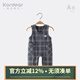 Kordear 寶寶褲子春秋外穿背帶褲嬰兒春裝外出休閑長(zhǎng)褲格紋吊帶褲 深灰 80 cm