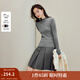 茵曼（INMAN）2025秋冬女裝新款 一體半高領(lǐng)可機洗羊毛衫針織毛衣打底衫 貴族灰 L