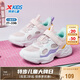 特步（XTEP）兒童童鞋女童小童透氣輕便魔術(shù)貼休閑鞋 淺櫻粉/特步白 27