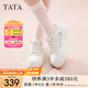 他她（TATA）小白鞋厚底女鞋2025夏季新款網(wǎng)面透氣休閑鞋板鞋松糕底WJN28BM5 白色 36