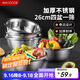 美廚（maxcook）不銹鋼盆篩五件套 加大加厚調料盆洗菜盆和面盆味斗套裝 MCPW-5