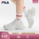 斐樂（FILA）官方女鞋摩登帆布鞋2025夏季新款厚底魚刺鞋運(yùn)動(dòng)休閑鞋 奶油白色/金屬銀-CM 37.5