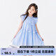 左西童裝女童公主裙連衣裙子女孩無袖背心裙2025新款萊賽爾蓬蓬裙 藍色 130