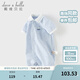 戴維貝拉（DAVE＆BELLA）新生兒針織爬服2025夏裝新款男寶寶衣服嬰兒連體衣小童睡衣包屁衣 藍(lán)底印花【現(xiàn)貨】 73cm （建議身高66-73cm）