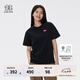 KOLON SPORT/可隆T恤 男女同款戶外運動圓領(lǐng)基本款LOGO短袖上衣 LURT5MT511-BK 黑色 M 170/92A