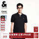 杰克·瓊斯（JACK&JONES）25年男裝短袖POLO衫男士【涼感】商務(wù)休閑品牌刺繡翻領(lǐng)夏季T恤男 E40黑色 常規 M