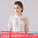 經(jīng)典故事（JANE STORY）寬松氣質(zhì)雪紡衫夏季2025新款高端白色雪紡襯衫收腰短袖襯衣女上衣 S02 L