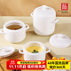 順祥 陶瓷燉盅帶蓋隔水燉內(nèi)膽燕窩蒸蛋碗小湯盅煲湯日式家用燉罐鍋 雙耳雙蓋燉盅360ml（小號）單個