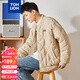 唐獅（TonLion）2023棉衣男士棒球領(lǐng)棉服夾棉外套 淺卡其 M 