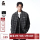杰克·瓊斯略寬松小香風花呢夾克男裝224121035 E40黑色 165/88A/XS 