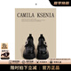 CAMILA KSENIA樂(lè)福鞋女2025夏季新款單鞋時(shí)尚小個(gè)子增高厚底小皮鞋女 黑色啞光 38