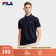 斐樂(lè)（FILA）官方男子針織短袖POLO衫夏季商務(wù)翻領(lǐng)針織衫舒適短袖T恤上衣 傳奇藍(lán)-NV L 175/96A