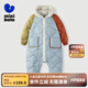 迷你巴拉兒童連體羽絨服男女童厚款保暖連帽防風(fēng)保暖羽絨外套【防水透濕】 灰白10808 90