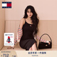 TOMMY JEANS【張?jiān)⑼睢?5新款秋冬女純棉條紋修身圓領(lǐng)針織開(kāi)衫20976 白藏藍(lán)紅條紋0FG L