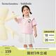 巴拉巴拉【三麗鷗聯(lián)名商場(chǎng)同款】女童短袖套裝2025夏新款兩件套海軍領(lǐng)裙子 夢(mèng)幻粉60359 110