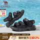 駱駝（CAMEL）新款戶(hù)外運動(dòng)涼鞋男款夏季增高厚底魔術(shù)貼休閑沙灘鞋 G13M220083 黑色 42