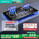 華帝（VATTI）官方補(bǔ)貼20%燃?xì)庠铍p灶具 臺(tái)式嵌入式4.5KW猛火家用 鋼化玻璃 i10039B 天然氣
