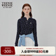 Teenie Weenie小熊長(cháng)袖T恤女2025年春季新款半開(kāi)襟時(shí)尚亨利領(lǐng)鏤空打底衫