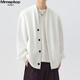 MMOPTOP日系提花開(kāi)衫衛衣春秋季男士寬松休閑毛衣針織衫MWY20白色L