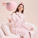 美標新款秋冬三層加厚夾棉純棉睡袍女保暖可外穿休閑軟棉棉家居服 淺粉紅 L （165/88A）