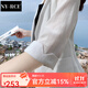 NY-RCE2025夏季棉麻小西裝外套女秋季薄款英倫風(fēng)休閑百搭壓麻小西服七分 白色(七分袖) M