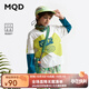 馬騎頓（MQD）【吸濕速干】MQD童裝男童長(cháng)袖t恤2025新款假兩件兒童圓領(lǐng)運動(dòng)上衣 本白 120