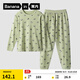 蕉內520H動(dòng)物主題超級市場(chǎng)兒童家居服男女童棉感睡衣大童寶寶春秋季 沼綠-熊貓 140