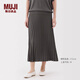 無(wú)印良品（MUJI）女式萊賽爾混針織寬擺裙長(zhǎng)半身裙女25年秋季裙子女裝BA1QVA5A 煙熏棕色 M (160/66A)