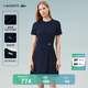 LACOSTE【七夕禮物】法國(guó)鱷魚(yú)女裝25春夏新款舒適垂褶T恤連衣裙|EF0583 166/藏青色 M 38