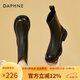 達(dá)芙妮（DAPHNE）短靴女秋冬棉靴新款女靴冬季加絨保暖冬款靴子馬丁靴秋季單靴 黑色 單層 跟高3.5cm 38 (240mm)