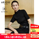 艾諾絲雅詩【商場同款】2025秋季新品通勤百搭100%綿羊毛針織衫女30818025 黑色 L