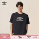 茵寶（Umbro）官方短袖新款足球復(fù)古撞色圓領(lǐng)休閑男運動T恤衫抽繩上衣 油墨灰 S