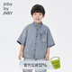 jnby by JNBY江南布衣童裝秋裝牛仔襯衫輕薄中袖柔軟不悶熱男童兒童1N7212370 992牛仔蘭 150 cm