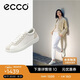 愛步（ECCO）牛皮簡(jiǎn)約系帶舒適休閑板鞋 柔酷零點(diǎn)女鞋220253 白色/灰白色38
