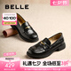 百麗（Belle）海鷗米色樂福鞋女2025春新商場同款通勤百搭鞋D7D1DAA5 黑色 38 (240mm)