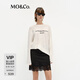 MO&Co.棉麻T恤2025春新品含亞麻水墨印花繡花MBE1TEE008淡人穿搭 本白色 M 165