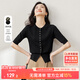 尚都比拉百搭時(shí)髦設計感愛(ài)心金屬扣圓領(lǐng)針織衫 黑色 XL 
