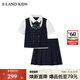E·LAND KIDS藤校少女童裝女童套裝25年夏季新品蝴蝶結襯衫短裙 Navy藏青色/59 130cm 均碼
